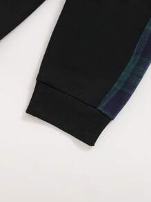 Toddler Baby Boys Clothes Flannel Lattice Button Down Hooded Tops +Pants Boys Fall Winter Outfits - Green - View 8