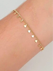 Necklace + Heart Bracelet Kit 18k Gold Plated And 925 Silver Durability Up To 3 Months - Vàng - Xem 6