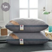 1 件灰色条纹图案枕头，符合人体工程学的设计，用于颈部支撑和睡眠辅助，适用于家庭、客房、卧室 - 三線格立體灰 - 查看 1