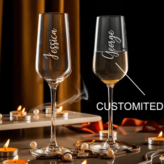 Copas de champán personalizadas para el Día de San Valentín, copas de brindis personalizadas, regalo para la pareja, copas de champán grabadas, regalo de aniversario para él, decoración para fiestas, cumpleaños, multifuncional, antihongo, ornamental, reutilizable, exquisita, elegante, de alta calidad, adorable, moderna, personalizada, única, regalos ideales para él, regalos ideales para ella, para la cocina, el comedor, el dormitorio, la oficina, la sala de estar, el hogar, el jardín, la sala de té, para aniversarios, para cumpleaños, para inauguración de la casa, para graduación, lista para el brunch