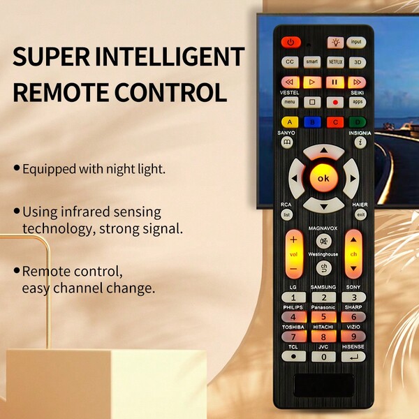 NOVAGLORY Universal Remote For Sam*Sung,L *G,So*Ny,Sha*Rp,V*Zio,Phi*Lips,Tos*Hiba,Hita*Chi,RC*A,San*Yo,Many Brands Smart TVs-Simple Settings Required