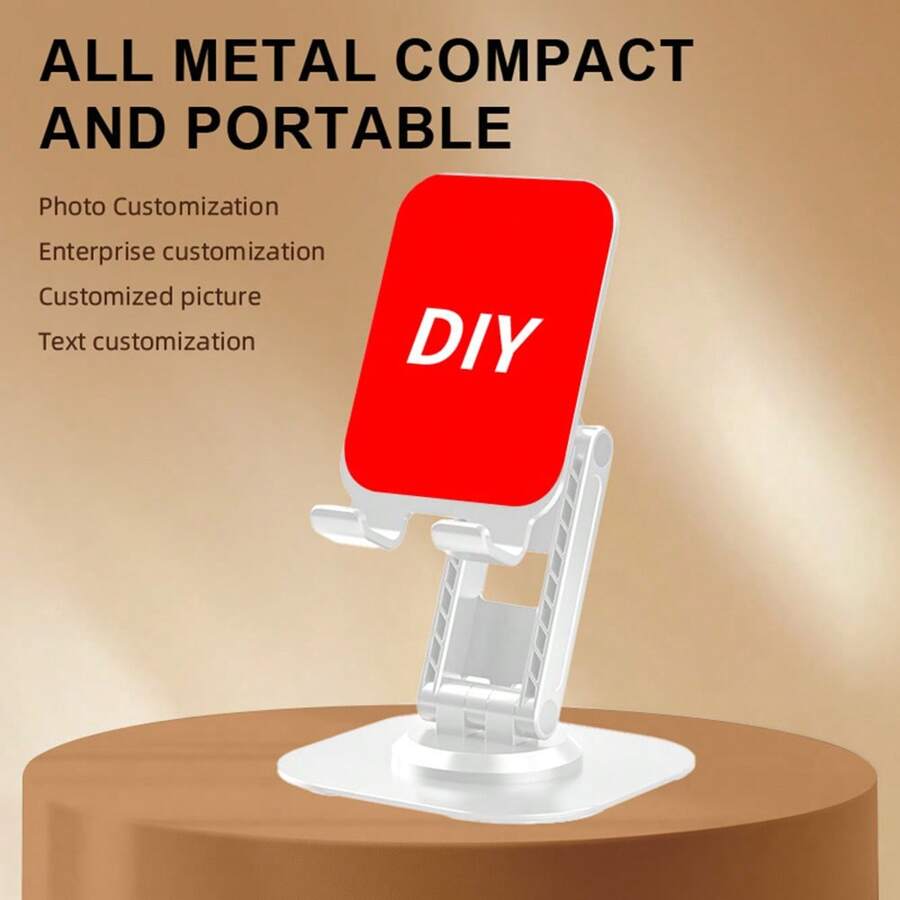 Soporte ajustable, giratorio y plegable para teléfono móvil de escritorio, personalizable con imagen y texto como regalo de negocios