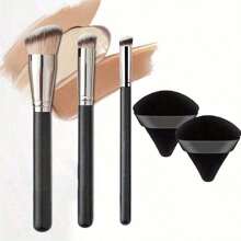 3/5pcs Makeup Brush Set, Includes Foundation Brush, Concealer Brush, Eyeshadow Brush, Blush Brush, Powder Brush And 3 Velvet Makeup Sponges, Makeup Brush Set, Makeup Brush Set, Makeup Brush Set, Complete Makeup Brush Set, Makeup Brush Set, Complete Makeup Tool Set, Makeup Brush Set, Makeup Brush Set, Makeup Gift Set - Multicolor - View 4