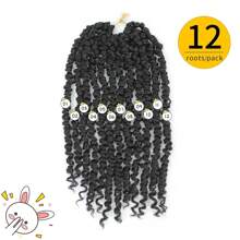 FULCRUM 6-24 Inch Passion Twist Crochet Hair Pre-Twisted Passion Twist Hair Pre-Looped Bohemian Crochet Braids Natural Black Synthetic Hair Extensions For Women & Girls