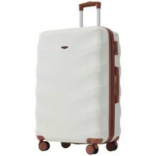 Sweiko Sweiko Walizka z twardą skorupą, walizka na kółkach, walizka podróżna, bagaż podręczny na 4 kołach, materiał ABS, zamek celny TSA, 43*27*66, (niebieski królewski + brązowy)