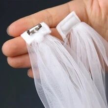 1 chiếc khăn choàng cô dâu bằng vải voan tối giản màu trắng, khăn voan cô dâu dài hơn, phụ kiện cưới có thể tháo rời, có thể sử dụng máy sấy tóc để giảm nếp nhăn, trang phục mùa thu dành cho phụ nữ - trắng - Xem 7