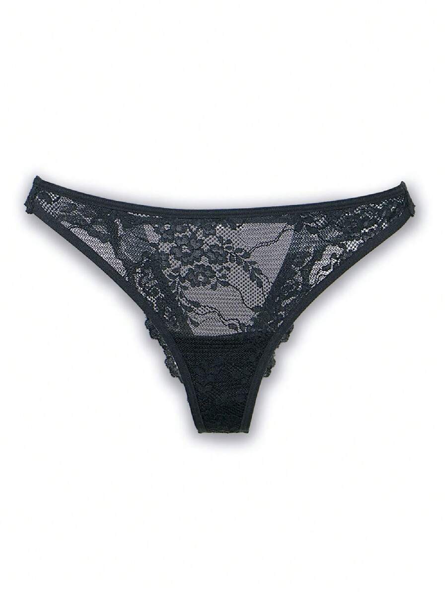 Lybito DeMillus 51239 Thong Panty - Black - View 1