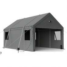 Carports 20x20 Heavy Duty, Portable Car Port Garage, Carport Canopy With Roll Up Doors, All Weather Car Shelter, Grey - 10x20 灰色 - 查看 1