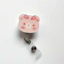 1 件/2 件/3 件可爱熊形伸缩徽章卷轴，适用于护士和医生 - 耐用 ABS 身份证夹，带 360° 旋转鳄鱼夹，包括姓名标签夹、学校用品、返校 - 彩色 - 查看 18