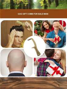 1 Bald Men's Comb And Brush, Interesting Wooden Hairless Comb And Toothless Comb, Wooden Hairless Comb, Suitable For Friends With Sparse Or Bald Hair, Suitable For Travel, Outdoor, Sports, Office, School Body Care