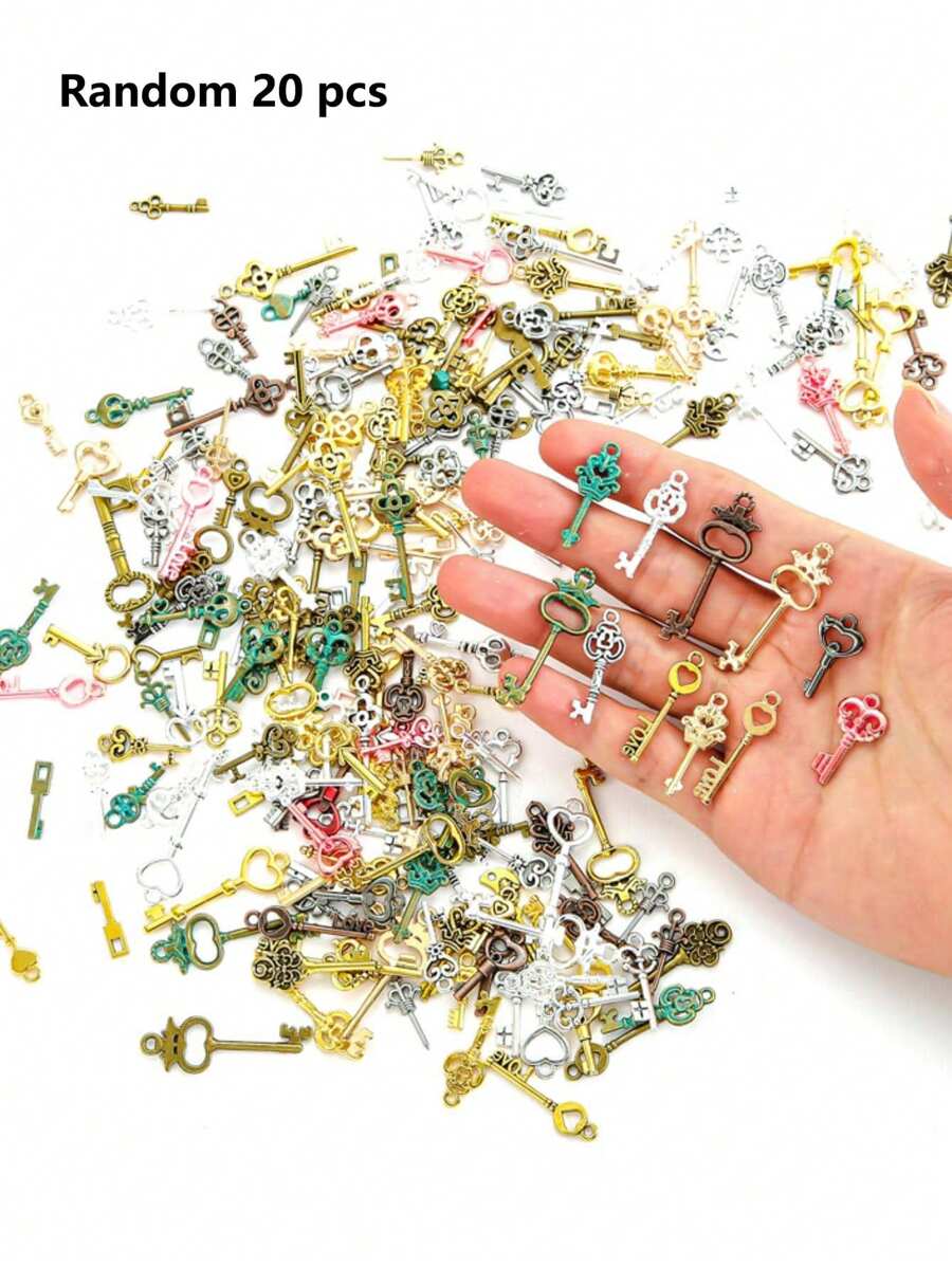 20pcs/set Random Fashion Zinc Alloy Key Design DIY Charm For Women For ...