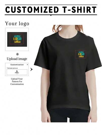 1-Piece Ladies' Customized Funny T-Shirts Are Lightweight, Breathable, Moisture-Absorbing And Sweat-Wicking. Customizable Logo Logo, Company Uniform, Team Costume, Parent-Child Costume, Upload Your Own Patterns For Exclusive Customization.