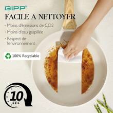 GiPP GiPP Ensemble de poêles, 20/24/28 cm, poêle à revêtement antiadhésif, ensemble de poêles à induction, , sans PFOS/PFOA, facile à nettoyer, adapté à tous les types de poêles, poêle antiadhésive, blanc