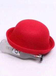 1pc Kinderen Herfst/Winter Veelzijdige Emmerhoed, Koepelvormige Rand Retro Hoed, Leuke Unisex Kinderen & Ouder-Kind Pet, Britse Stijl