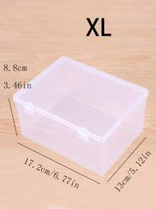 1pc Rectangular Fishing Tackle Transparent Plastic Storage Box, Jewelry Parts Accessories Elements Tool Organizer Box With Flip Cover, Clear Plastic Box For Electronics Components, Hardware, Toy Parts - Clear - View 8
