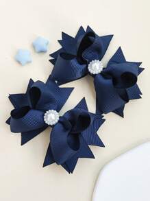 2 件 3 英寸女孩发饰时尚儿童女孩发饰带发夹适合节日派对学校