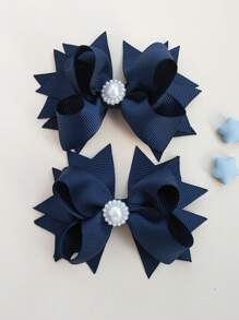 2 件 3 英寸女孩发饰时尚儿童女孩发饰带发夹适合节日派对学校