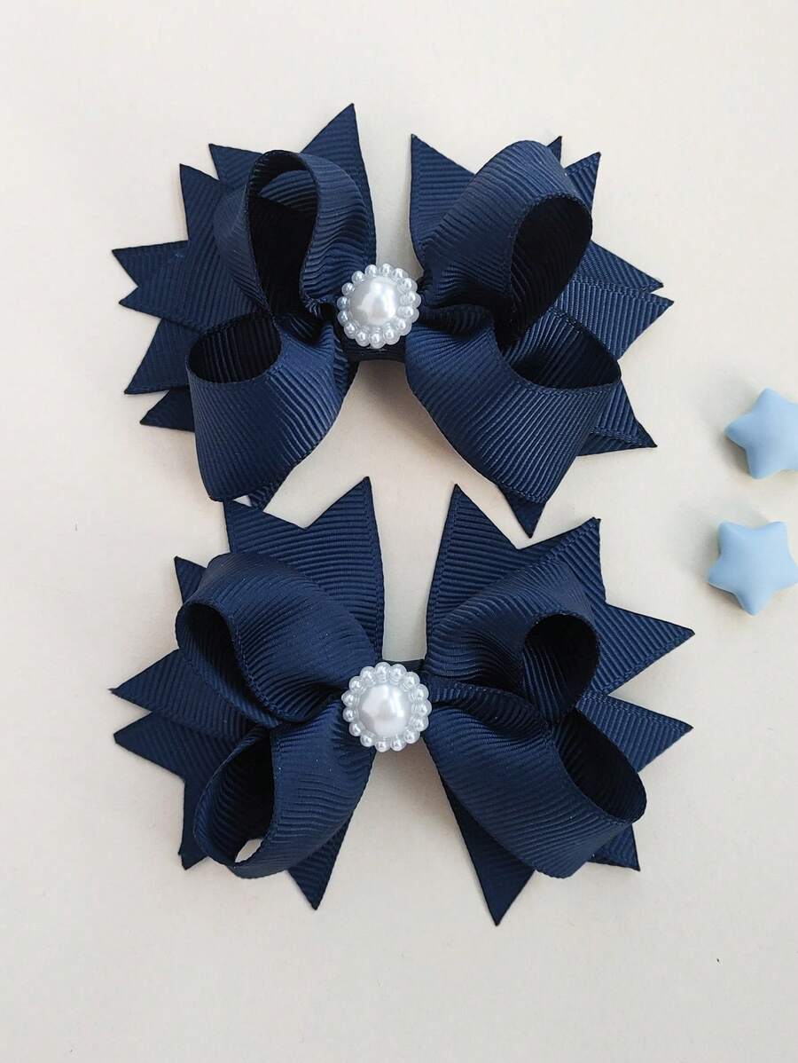 2 件 3 英寸女孩发饰时尚儿童女孩发饰带发夹适合节日派对学校