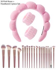 44件套化妆刷套装，包含眼影刷、眉刷、粉底刷、散粉刷、腮红刷、遮瑕刷和高光刷，采用柔软的合成毛制成，适合日常化妆、作为赠品、专业化妆刷套装使用。 - 彩色 - 查看 13