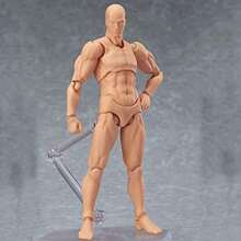 Body Doll, Artists Manikin Blockhead Jointed Mannequin Drawing Figures Male+Female Set (Skin Color) - Yellow - View 3