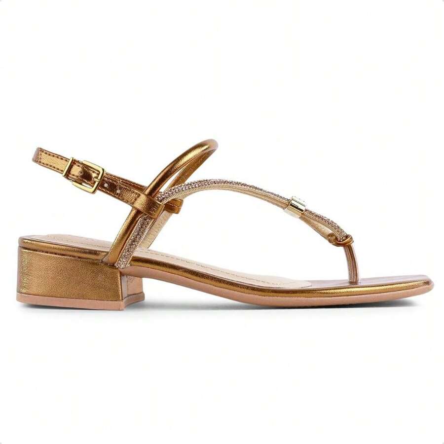 Ramarim Women's Low Heel Sandal 100% ORIGINAL With INVOICE And WARRANTY - DOURADO - Xem 1