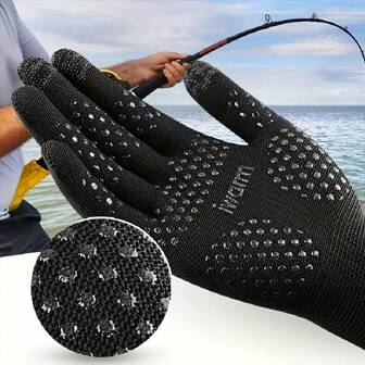 Guantes de pesca ligeros con dedos cortados, adecuados para pesca con señuelo, pesca en el mar, amasar cebo en verano