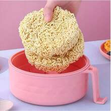 Microwave Ramen Bowl, Ramen Noodle Cooker With Spoon Chopsticks Fork, Ramen Cooker With Handles, College Dorm Room Essentials - Màu xanh lam - Xem 3
