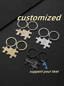 10/20/50/80pcs Puzzle Key Chain, Portable Custom Information, Custom Text/Logo, Christmas Holiday Gifts, Souvenirs, Friend, Couple Keychain, Bag Charms, Keychain Accessories, Cutie