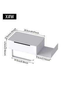 1 pieza Portarrollos de papel higiénico con estante, estantería para almacenamiento de toallitas húmedas de baño, estantería montada en la pared para almacenamiento de rollos de papel, portarrollos de baño, accesorios de baño