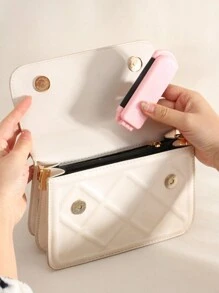1pc Foldable Pink Comb With Built-In Mirror, Portable Travel Hairbrush, Convenient Storage, Great Gift For Women,Hair Brush,Comb,Hair Tools,Hair Products And Accessories For Barber Salon Beauty Travel Essentials,Back To School,Travel Holiday Essentials,Hair Accessories For Women