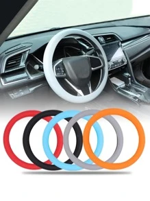 Grip Silicone Steering Wheel Cover - Elastic Glove Fit, Soft Touch, Multi-Color Choices For Car Interior Decor, DIY Accessories