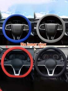 Grip Silicone Steering Wheel Cover - Elastic Glove Fit, Soft Touch, Multi-Color Choices For Car Interior Decor, DIY Accessories