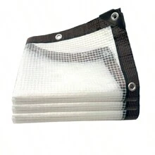 1件加厚透明雨布，加厚聚乙烯篷布，网状编织，更加结实耐用，适用于户外花园温室防护、多肉植物遮阳、隔热防冻。 - 透明網格 - 查看 2