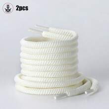 1 Paar 8mm Kordel-Baumwollsenkel für Lässig Sneaker/Chunky Sneaker, schwarz & weiße dicke runde Schnürsenkel