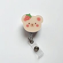 1 件/2 件/3 件可爱熊形伸缩徽章卷轴，适用于护士和医生 - 耐用 ABS 身份证夹，带 360° 旋转鳄鱼夹，包括姓名标签夹、学校用品、返校 - 彩色 - 查看 20
