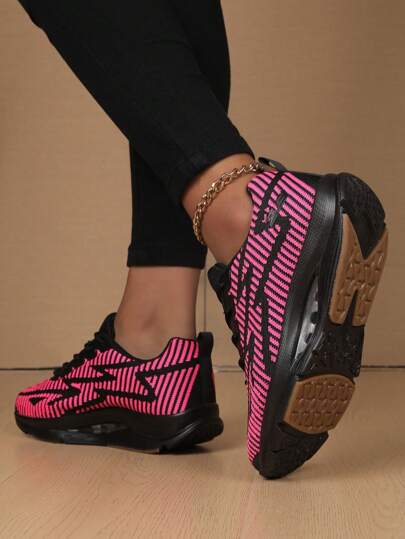 Women's Anti-Slip Casual Sports Shoes, Lightweight, Simple Lace-Up Low-Top Breathable Woven Sneakers