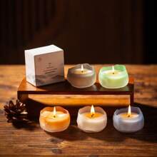 1Pc Colorful Frosted Cup Aromatherapy Candle Smokeless Fragrance Home Decoration Romantic Birthday Gift Creative Holiday Gift Party Photography Props Gifts Graduation