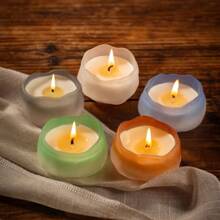 1Pc Colorful Frosted Cup Aromatherapy Candle Smokeless Fragrance Home Decoration Romantic Birthday Gift Creative Holiday Gift Party Photography Props Gifts Graduation