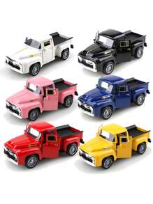 Decoraciones de camión en rojo y negro, decoraciones navideñas de camión negro vintage, decoraciones de granja de metal, decoraciones de mini coche de fundición a presión para mesa, camiones, hogar, cocina, granja, regalos de Navidad, regalos de cumpleaños, decoraciones para hornear pasteles, decoraciones de Pascua, decoraciones de Halloween