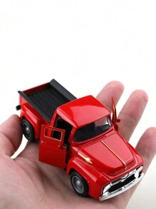 Decoraciones de camión en rojo y negro, decoraciones navideñas de camión negro vintage, decoraciones de granja de metal, decoraciones de mini coche de fundición a presión para mesa, camiones, hogar, cocina, granja, regalos de Navidad, regalos de cumpleaños, decoraciones para hornear pasteles, decoraciones de Pascua, decoraciones de Halloween