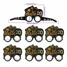 6pcs/Set Gold & Black Birthday Party Glasses For 18th/20th/21st/30th/40th/50th/60th/70th Birthday Photo Props, Suitable For Birthday Parties, Anniversary Celebrations, And Gatherings