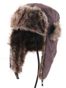 1pc Unisex Coffee Thick Thermal Lined Water-Resistant Trapper Hat With Ear Flaps, Warm Winter Ski Hat, Suitable For Outdoor Activities & Casual Wear
