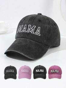 1 件女士“MAMA”刺绣棒球帽，户外春秋款，送给妈妈的生日或母亲节的礼物 - MAMA刺繡 - 查看 6