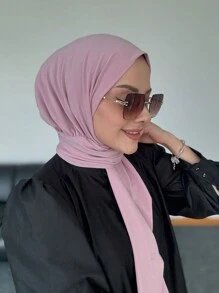 1pc Instant Hijabs For Women, Convenient Button Fastened Slip-Resistant Headscarves - Multicolor - View 13