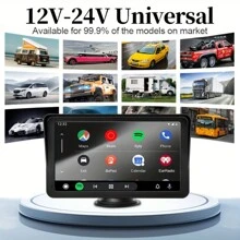 7-Inch Wireless CarPlay & For Android Car Stereo - Touch Screen GPS Navigation, Compatible, FM Radio Receiver With Tobacco Product Lighter Power Supply - display screen - View 4