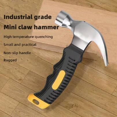 Yellow Short Handle Industrial Grade Mini Claw Hammer