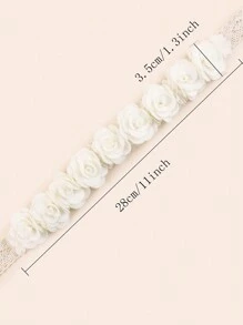 Infant Rose Flower Layered Headband Decoration, Holiday - White - View 5