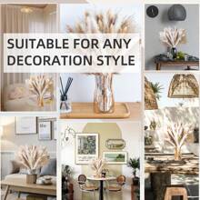 Outdoor Garden  Decoration 222/181/152/96 PCS Reed Dried Grass Dried Flowers ,Dried Pampas Grass Decor, Including Pampas Floral, , Luxury Dried Pampas Grass Bouquet For Boho Decor Wedding, Home Decoration, Winter Warm Decor