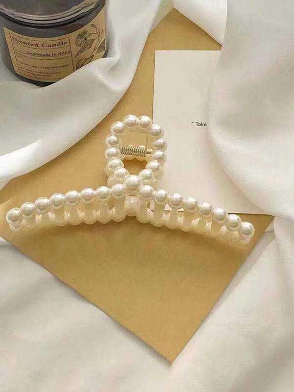 1 pezzo Scrunchie stile Ins con perle, fermagli per capelli di grandi dimensioni con morbida sensazione, fermagli per capelli sul retro della testa, regali per damigelle, fermagli per capelli da sposa con perle, regali per addio al nubilato, regali per il festa nuziale, accessori per capelli