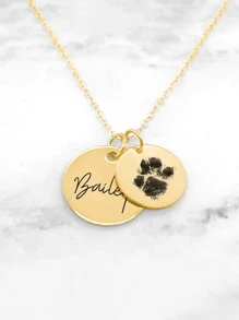 宠物爪印名字雕刻项链、个性化纪念狗友谊项链、猫爪雕刻、给她的礼物、定制宠物珠宝、女朋友礼物、适合女性、给朋友、情侣和家人的个性化礼物、特殊设计生日礼物珠宝、送给女朋友、妈妈、家人、朋友的礼物，用于周年纪念、生日、日常佩戴、舞会、母亲节、情人节、毕业典礼、婚礼、金色、时尚、多彩、复古、时髦、简约、Y2k、2000 年代时尚、定制、个性化、独特、送给他的理想礼物、送给她、她、男朋友、女朋友、爸爸、妈妈、家人、朋友的理想礼物、周年纪念、生日、毕业典礼、舞会、派对、女士珠宝 - 彩色 - 查看 11